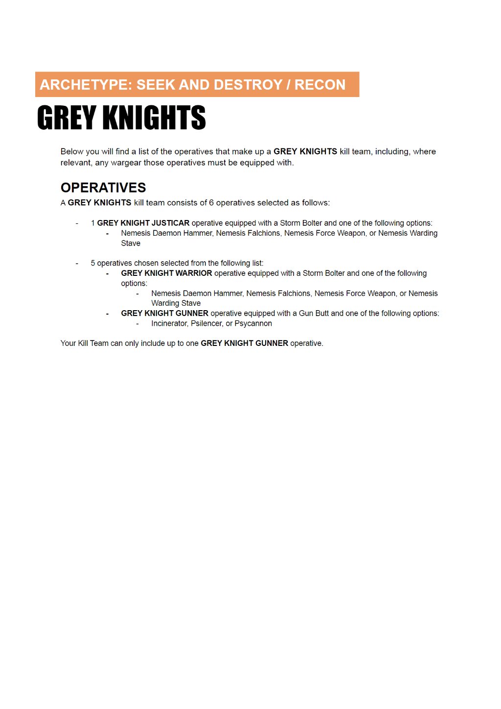 Preview image for kill team 2021 homebrew teams