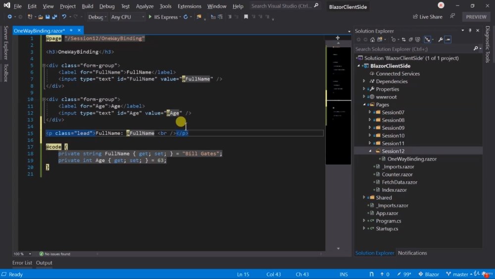 Preview image for udemy - using asp.net blazor for absolute beginners