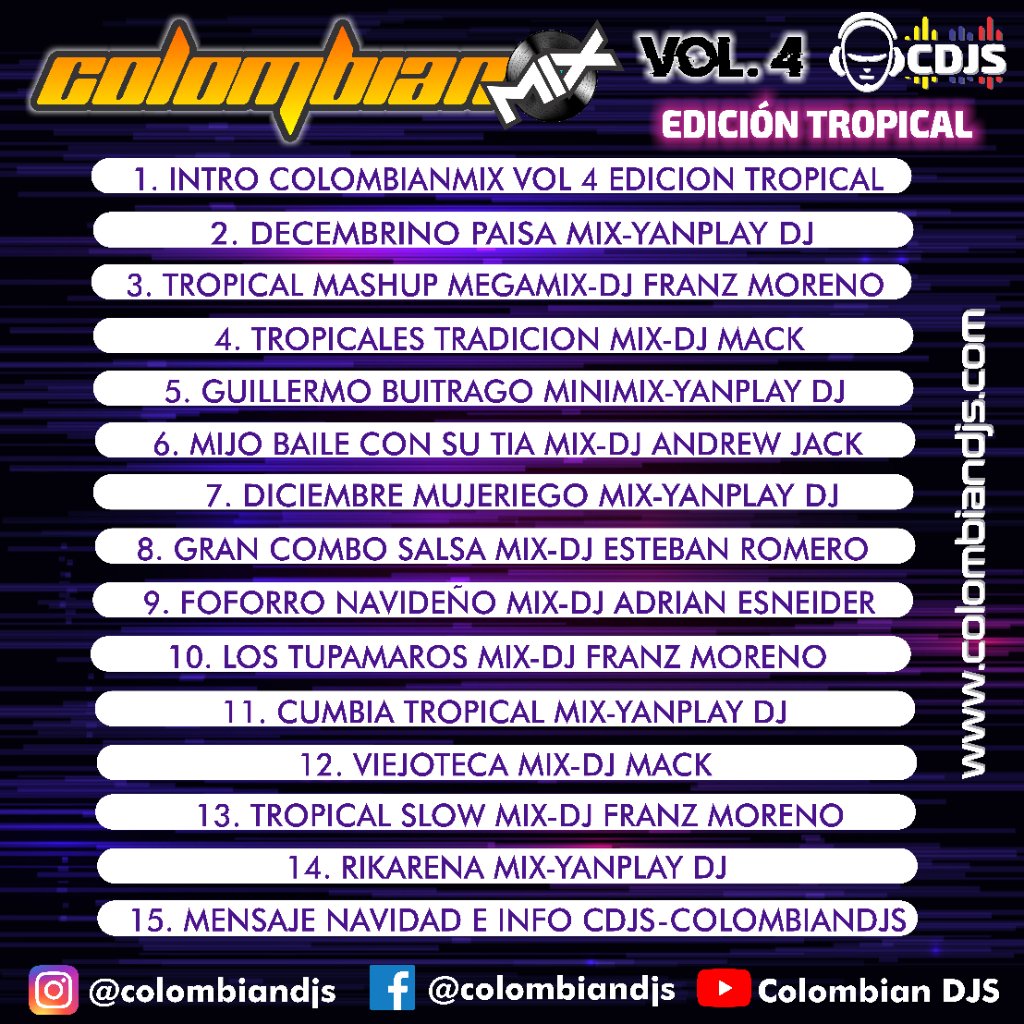 Preview image for colombianmix vol 4 audio edicion tropical (2022)