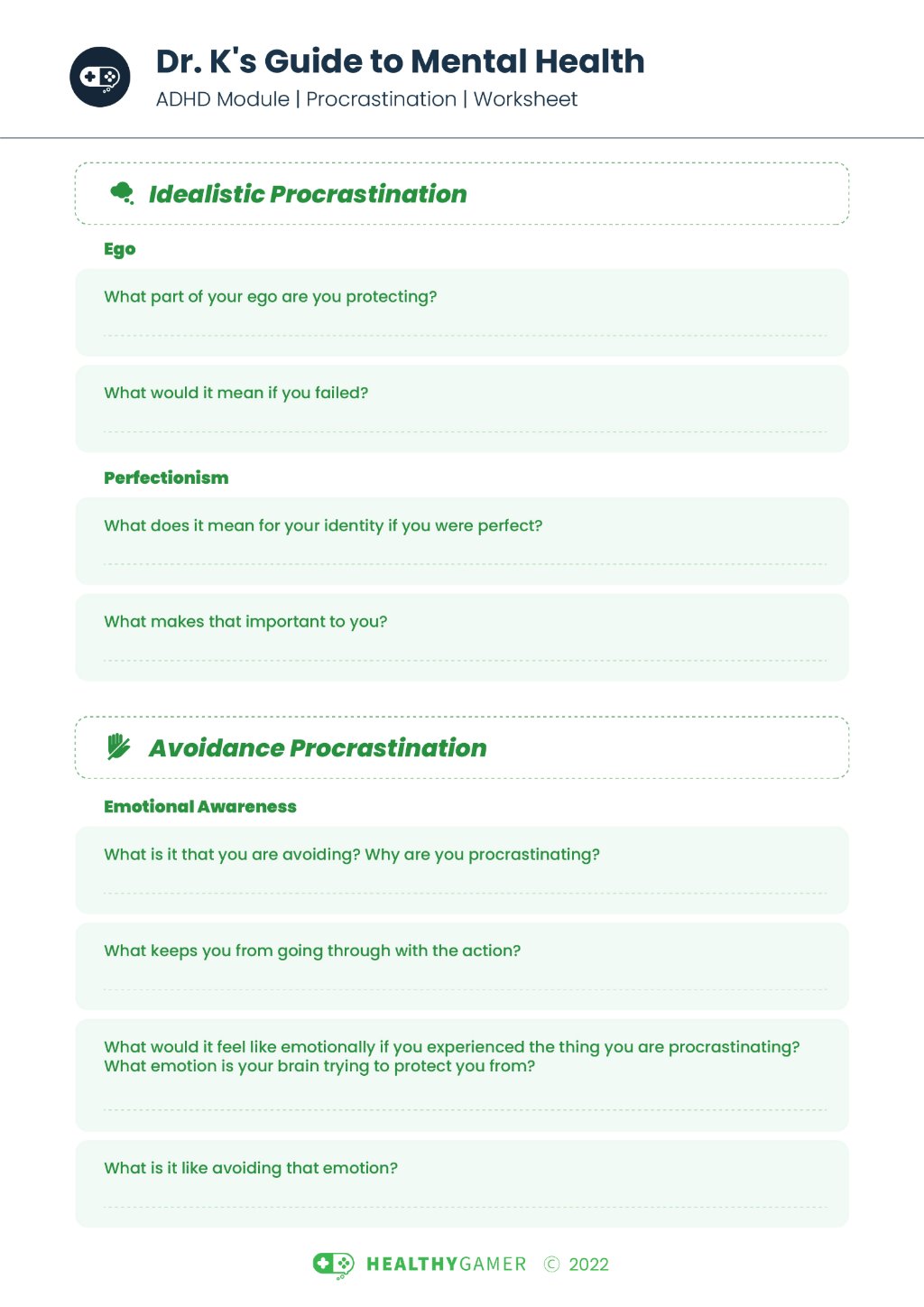 Preview image for dr k's guide to mental health - new adhd module (healthygamergg)